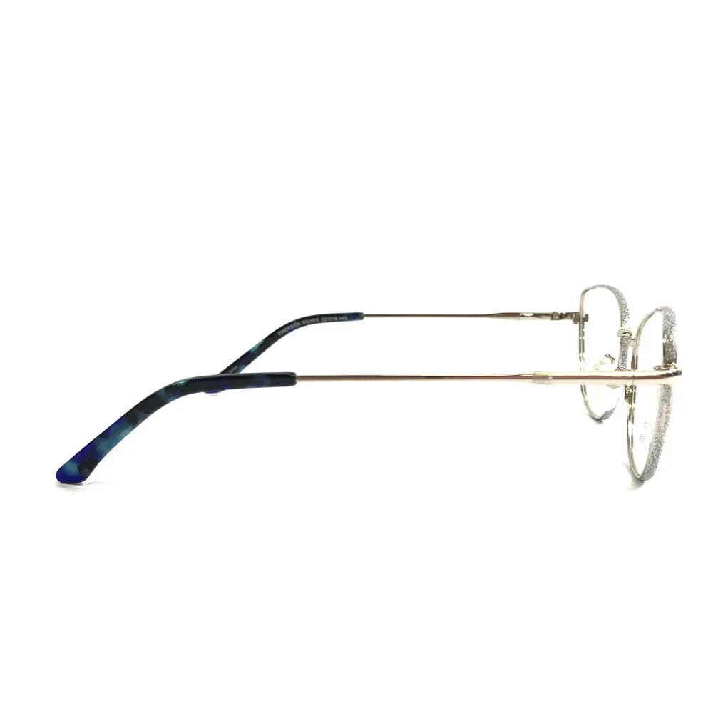 Serafina Eyeglasses Frames EMERSON SILVER Cat Eye Wire Rim 52-19-140
